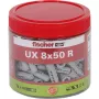Bucha universal Fischer UX 8x50 R com rebordo - 75 unidades em caixa 531026