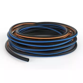 Carrinho de mangueira de jardim Fiskars 1027102 20 m, mangueira PVC 9 mm, carretel de água autónomo, preto/azul/laranja, com bico ajustável e ligações universais