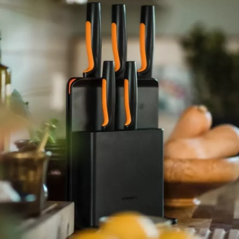 Fiskars Functional Form Conjunto de bloco de facas de 6 peças com 5 facas