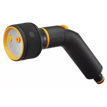 FISKARS Pistola de pulverização múltipla 3 tipos de jato bico de rega com SoftGrip™, preto/laranja