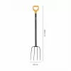 Fiskars Solid Forquilha para Compostagem com Cabeça de Aço Forjado e Cabo em D, 4 Dentes, 1220 mm