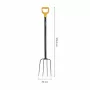 Fiskars Solid Forquilha para Compostagem com Cabeça de Aço Forjado e Cabo em D, 4 Dentes, 1220 mm