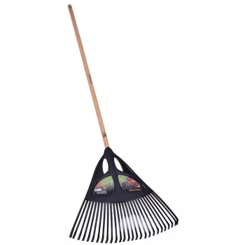 Ancinho para folhas Fiskars Solid, cabeça de polipropileno de 52 cm de largura, cabo de alumínio de 175 cm, 25 dentes flexíveis, preto/laranja
