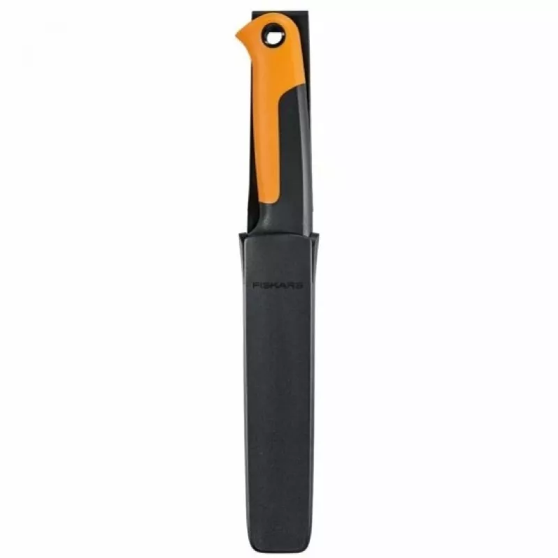 Fiskars X-series K82 Faca de colheita, lâmina em aço inoxidável, cabo SoftGrip, 15 cm, preto/laranja