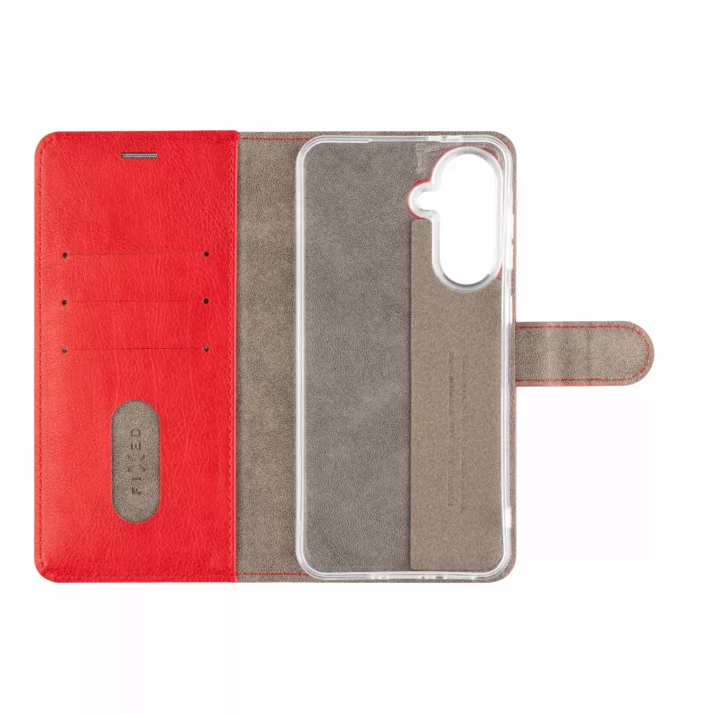 Capa Fixed Opus Book para Samsung Galaxy A37 5G, pele sintética, vermelho