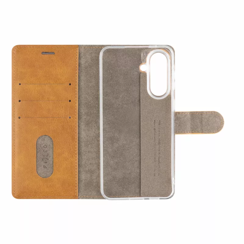 Capa tipo livro Fixed Opus para Samsung Galaxy A57 5G, pele sintética, castanha