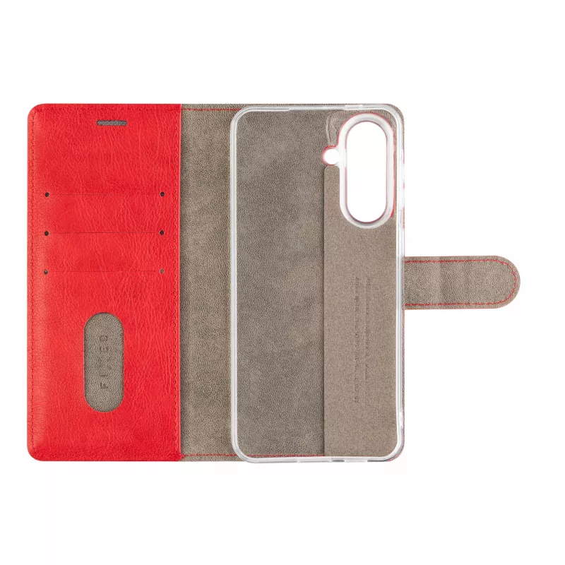 Fixed Opus Book Case para Samsung Galaxy A57 5G, pele sintética, vermelho