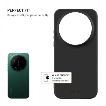 Capa traseira Fixed Story para Xiaomi 17 Ultra, emborrachada, preta