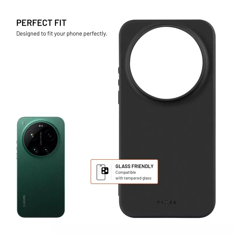 Capa traseira Fixed Story para Xiaomi 17 Ultra, emborrachada, preta