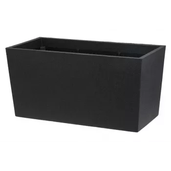 Flowerpot Thermo Patio D76 preto 76 cm vaso exterior redondo de parede dupla isolado