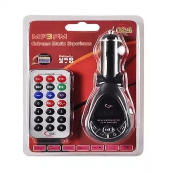 FM-Transmitter CMP05 com controlo remoto, entrada USB, MicroUSB, entrada para cartões SD/TF, 87,5-108 MHz, 12V/24V, preto