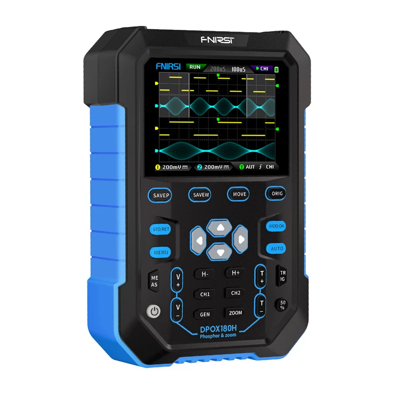 Osciloscópio digital de fósforo portátil 2-em-1 FNIRSI DPOX180H