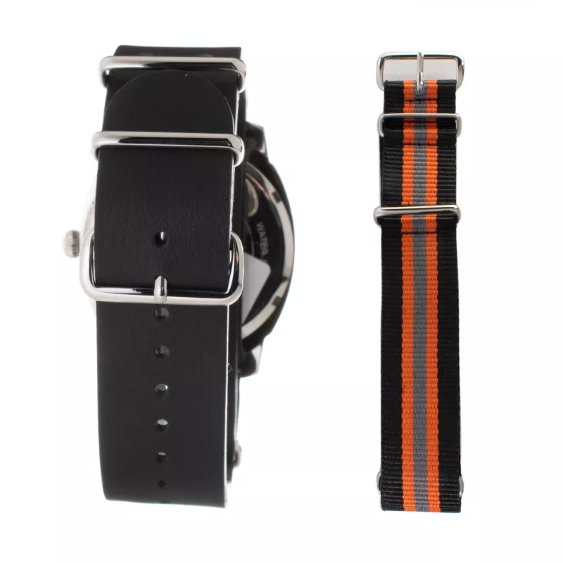 Folli Follie Donatella Relógio Homem WT14T0015DG 40mm Caixa em Aço Inoxidável Pulseira de Pele Preta Quarzo Analógico