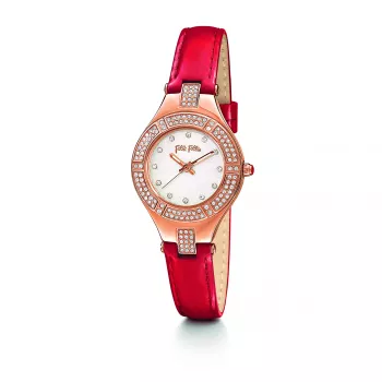 Folli Follie Donatella Relógio de mulher de quartzo analógico WF14B003SSS 28mm Aço inoxidável prateado