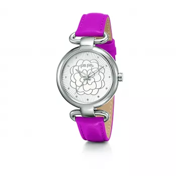 Relógio de quartzo analógico de mulher Folli Follie Donatella WF15T030SPW 30 mm prateado aço inoxidável