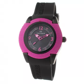 Relógio de quartzo de mulher Folli Follie Donatella 40 mm rosa-dourado aço inoxidável pele rosa