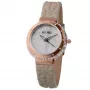 FOLLI FOLLIE Donatella relógio de quartzo para senhora WF13B032SPI 35mm caixa de aço inoxidável mostrador branco bracelete de couro rosa