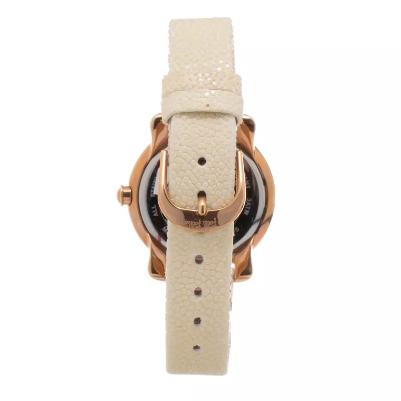 Relógio de quartzo de mulher FOLLI FOLLIE Donatella WF14B002SPS 35mm ouro rosa aço inoxidável couro rosa