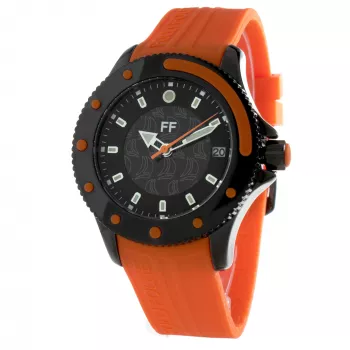 Relógio de homem Folli Follie Dynamic quartzo analógico 40 mm caixa de aço inoxidável mostrador preto pulseira de pele
