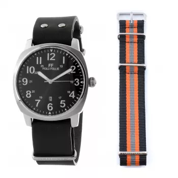 Relógio de homem FOLLI FOLLIE WF14T001SDNN 42 mm quartzo analógico pele preto
