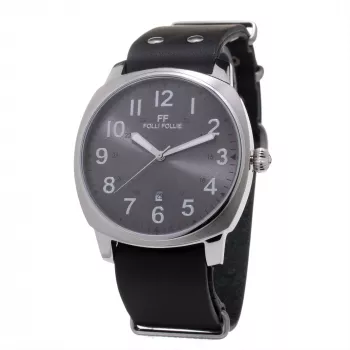Relógio de homem Folli Follie WT14T001SDN 40 mm aço inoxidável pele quartzo analógico