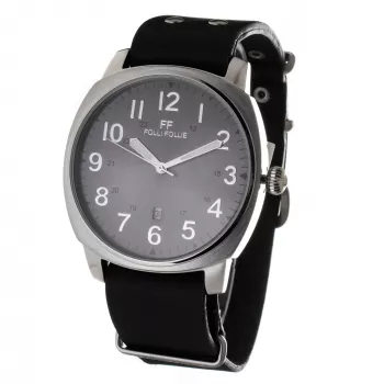 FOLLI FOLLIE Relógio unissexo WT14T0015DFDF 40 mm aço inoxidável branco couro