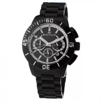 Relógio de homem Folli Follie WF8Y036BEK 40mm aço inoxidável preto pele