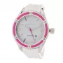 Relógio FOLLI FOLLIE para mulher WF0T027ZDP 45mm aço inoxidável quartzo mostrador branco pele preta