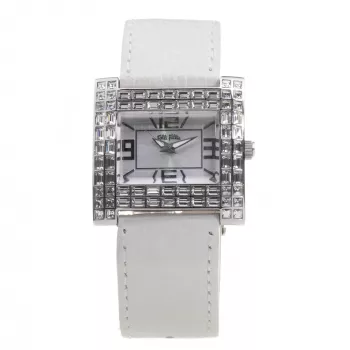 FOLLI FOLLIE Relógio de mulher WF7A007SPS (35mm) - Caixa de aço inoxidável, bracelete de pele rosa, movimento de quartzo