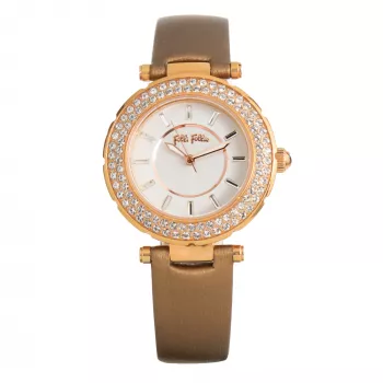 Folli Follie Relógio de mulher Donatella quartzo analógico WF1B019SSS 35mm prateado aço inoxidável