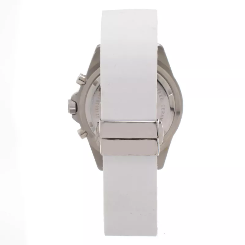 Folli Follie relógio analógico de quartzo de mulher Dynasty WF8T031ZEW 45mm pele branca