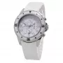 Folli Follie relógio analógico de quartzo de mulher Dynasty WF8T031ZEW 45mm pele branca