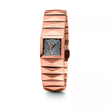 Folli Follie Relógio de mulher quartzo analógico WF1R009BSG 32 mm ouro rosa aço inoxidável pele branca