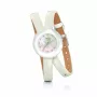Relógio de mulher FOLLI FOLLIE WF13F030SSW 28mm aço inoxidável quartzo analógico mostrador branco bracelete prateada