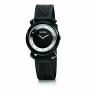 FOLLI FOLLIE Relógio de mulher WF15T013ZSK 28mm Caixa de aço inoxidável tom ouro rosa Bracelete de pele preta Quartzo analógico