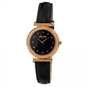 Relógio de mulher FOLLI FOLLIE WF16R022SSK 28mm analógico de quartzo em aço inoxidável e cerâmica tom ouro rosa