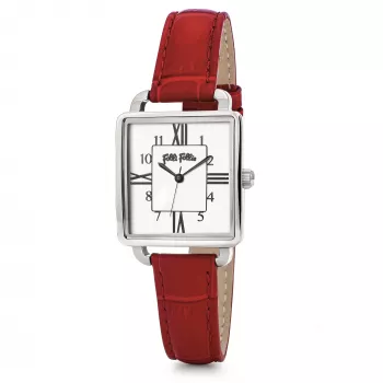Relógio de mulher FOLLI FOLLIE WF19T005SPW 32mm aço inoxidável quartzo analógico mostrador branco malha prateada