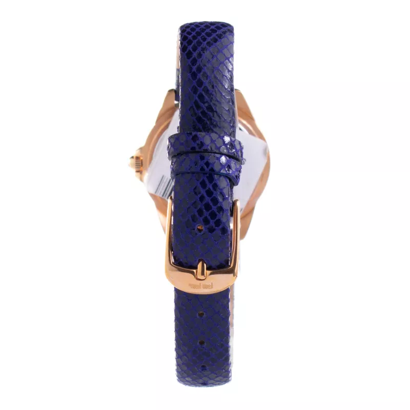 Folli Follie relógio mulher WF1B006STA 36 mm aço inoxidável quartzo analógico mostrador prateado bracelete em pele preta