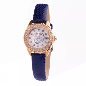 Folli Follie relógio mulher WF1B006STA 36 mm aço inoxidável quartzo analógico mostrador prateado bracelete em pele preta