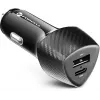 Carregador de automóvel Forcell Carbon CC50-1A1C 38W USB-C PD 3.0 + USB-A QC 3.0 preto