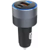 Forcell F-Energy 65 Carregador de Carro 65W, 2x USB-C (PD 3.0) & 1x USB-A (QC 4.0), Cinzento