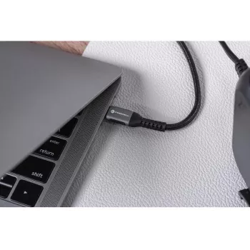 FORCELL F-Energy Cafule cabo USB-C para USB-C 1,2 m 240 W 5 A PD QC 4.0 entrançado preto