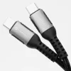Forcell F-Energy Cafule cabo USB-C para USB-C 3m 240W PD 3.1 QC 4.0 entrançado preto