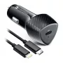 Carregador de carro Forcell F-Energy Carbon USB-C QC3.0 PD 20W com cabo USB-C para Lightning CC50-1C preto