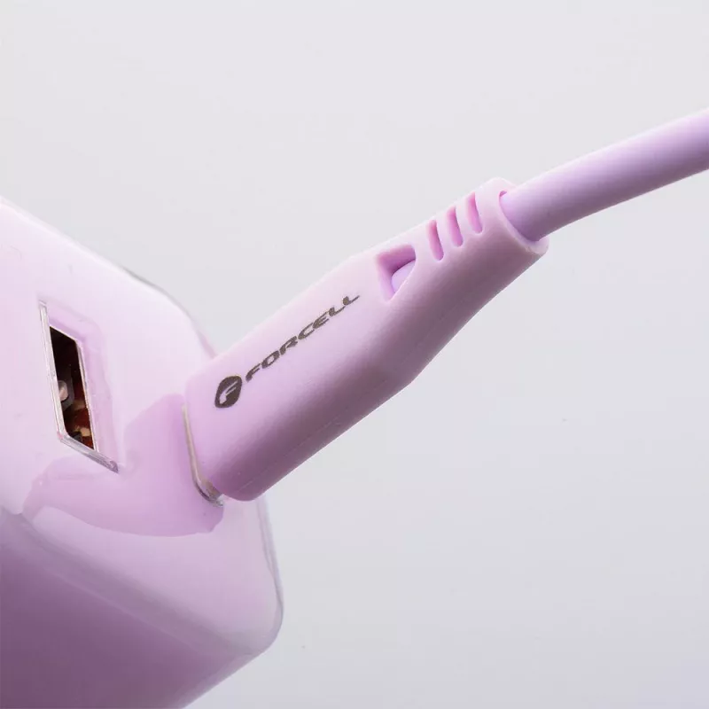 Carregador de parede Forcell F-Energy GaN III VT-41 33W 1x USB-C 1x USB-A PD 3.0 QC 4.0 roxo