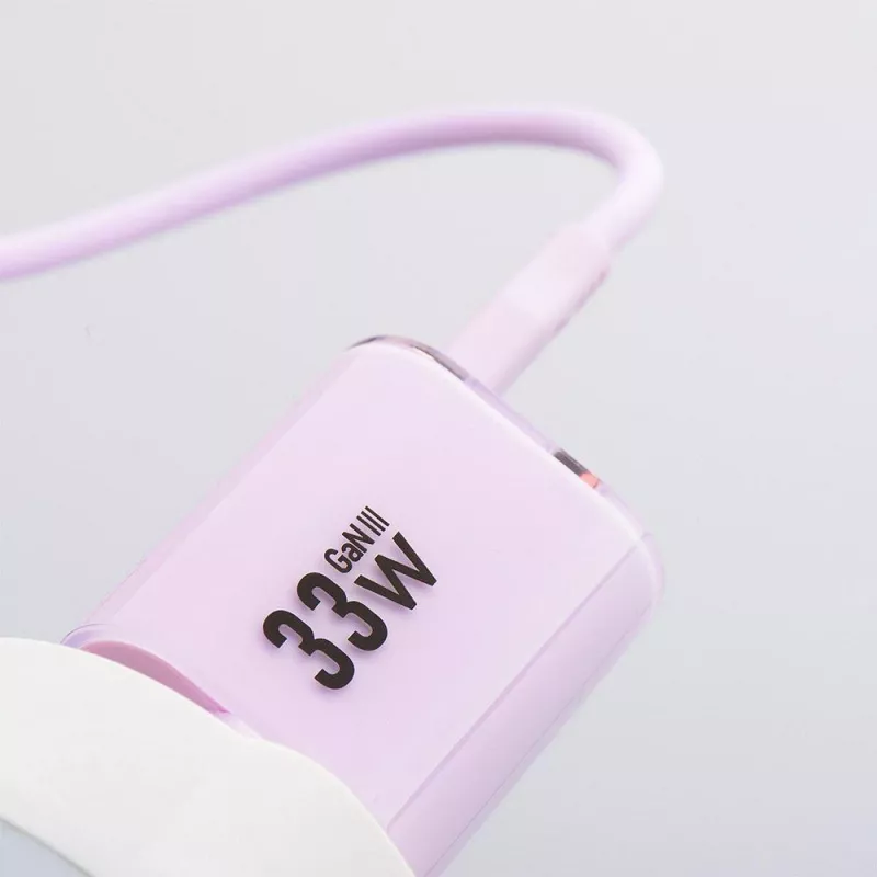 Carregador de parede Forcell F-Energy GaN III VT-41 33W 1x USB-C 1x USB-A PD 3.0 QC 4.0 roxo