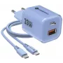 Forcell F-Energy GaN III VT-41 Carregador de parede 33W USB-C e USB-A, PD 3.0, QC 4.0, azul