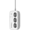 Régua de tomadas inteligente Forcell F-Energy VT-PS03, 3x tomadas Schuko, USB-C PD 30W, 3x USB-A QC 3.0, Wi-Fi, controlo por app Tuya, 2500W/10A