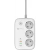 Régua de tomadas inteligente Forcell F-Energy VT-PS03, 3x tomadas Schuko, USB-C PD 30W, 3x USB-A QC 3.0, Wi-Fi, controlo por app Tuya, 2500W/10A