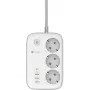 Régua de tomadas inteligente Forcell F-Energy VT-PS03, 3x tomadas Schuko, USB-C PD 30W, 3x USB-A QC 3.0, Wi-Fi, controlo por app Tuya, 2500W/10A